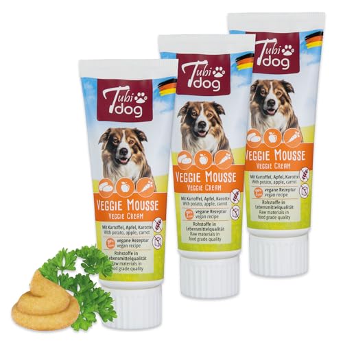 Tubu Dog - Veggie Mousse aus Kartoffel und Gemüse - 3 x 75 g - getreidefrei, Glutenfrei, ohne Zuckerzusatz, nur Nur 2,2% Fett - vegetarisch von Schecker