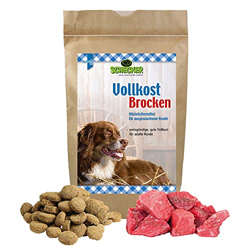 Schecker Vollkost Brocken mit Fleisch - Trockenfutter - eine leckere Vollnahrung für Jederhund - 2 x 12 kg von Schecker