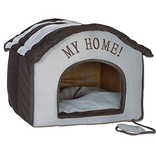 Wohnungs Hundehütte schwarz/anthrazit Indoorhütte Die wunderschöne, plüschig-weiche Stoffhütte mit My Home- Stickerei ist EIN idealer Rückzugsort für kleine Hunde von Schecker