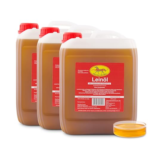 Horse-Direkt Premium Leinöl 30 L (3x10 Liter Kanister) Für Pferde, Hunde & Katzen- Leinsamenöl Kaltgepresst Zum Barfen Für Das Tier - Natürlicher Futterzusatz Zur Unterstützung von Scheidler horse-direkt