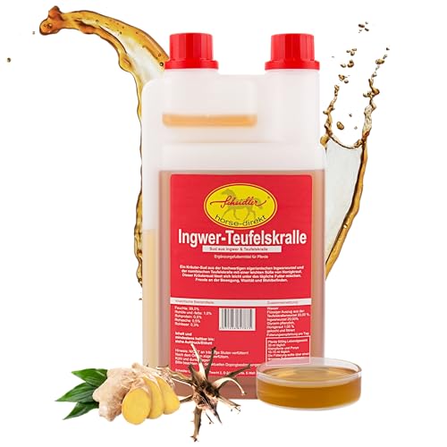 Scheidler horse-direkt Ingwer-Teufelskralle Liquid für Pferde 1000ml – Natürliches Ergänzungsfutter – Alternative zu Pulver/Pellets – Förderung der Freude an Bewegung & Wohlbefinden von Scheidler horse-direkt