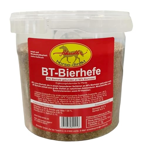 Scheidler horse-direkt 1,2 kg BT-Bierhefe Pferde im Eimer – Ergänzungsfutter für Pferde – inkl. Messlöffel von Scheidler horse-direkt