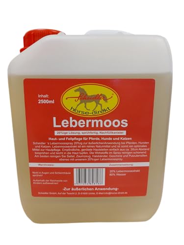 Scheidler horse-direkt Lebermoos Extrakt 20% ig, 2500ml Nachfüllkanister, sprühfertig, Haut- u. Fellpflege bei Pferden, Hunden und dem Zubehör, Lebermoosextrakt Made in Germany von Scheidler horse-direkt