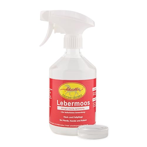 Scheidler horse-direkt Lebermoos Extrakt 20% ig, 500ml sprühfertig, Haut- u. Fellpflege bei Pferden, Hunden und dem Zubehör, Lebermoosextrakt Made in Germany von Scheidler horse-direkt