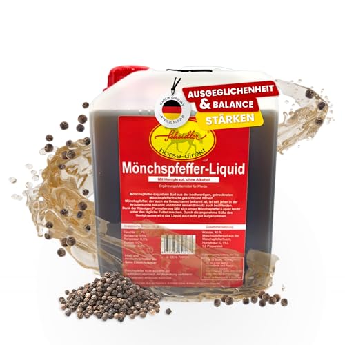 Scheidler horse-direkt Mönchspfeffer Liquid für Pferde 2500ml Hochdosiert – 100% Natürliches Ergänzungsfuttermittel für Rosse bei Stuten – Beruhigung bei Unruhe – Entspannung & Anti-Stress von Scheidler horse-direkt