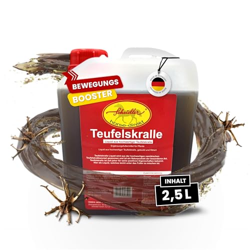 Scheidler horse-direkt Teufelskralle Liquid für Pferde 2500ml – Flüssiger Booster für mehr Bewegungsfreude – 100% Natürliches Ergänzungsfutter – Alternativ zu Teufelskralle Pulver/Pellets von Scheidler horse-direkt