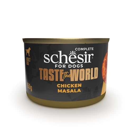 Schesir Taste The World, Gusto Huhn Masala, Nassfutter für Hunde (8 Dosen à 150 g) von Schesir