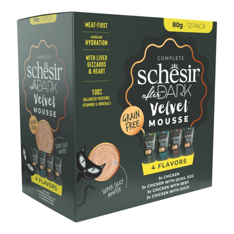 Schesir After Dark Velvet Mousse 12 x 80 g - Mixpaket (4 Sorten) von Schesir