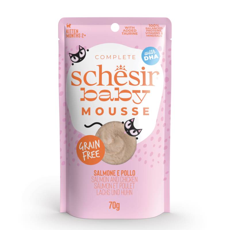 Schesir Baby Mousse 12 x 70 g - Lachs und Huhn von Schesir