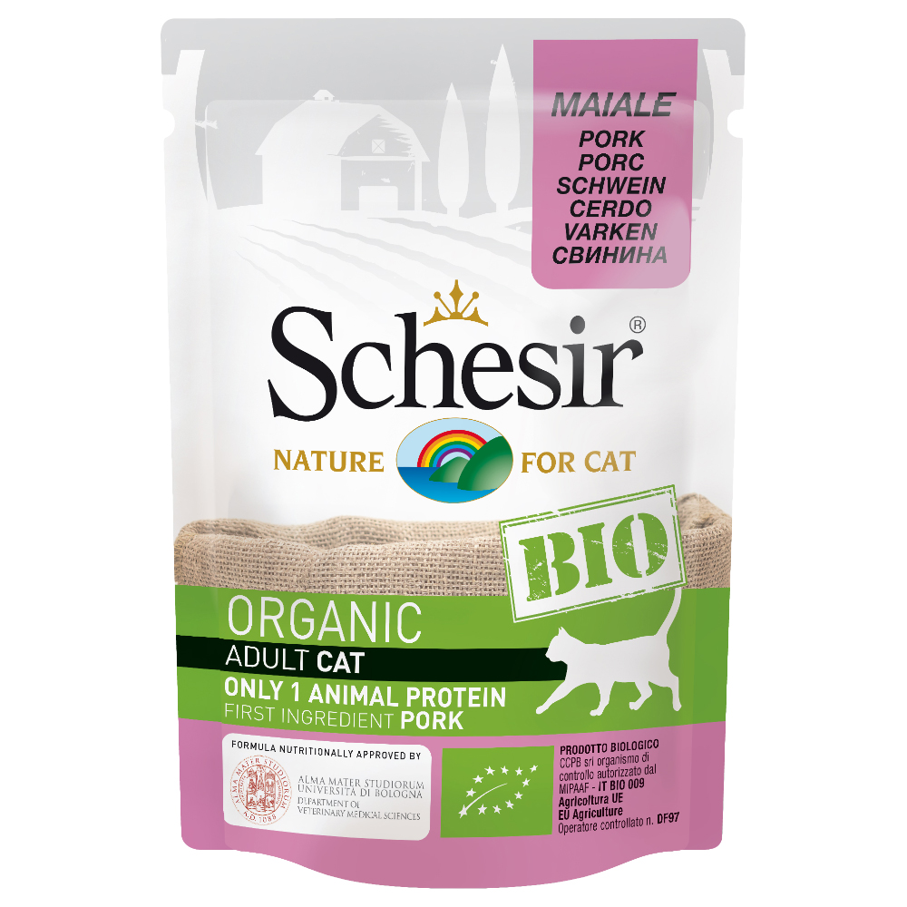 Schesir Bio Pouch 24 x 85 g - Bio Schwein von Schesir