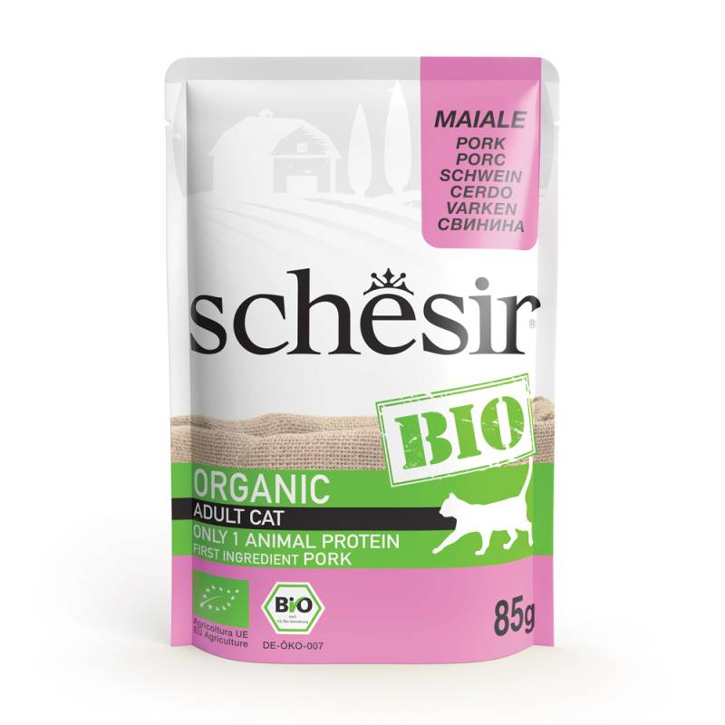 Schesir Bio Pouch 24 x 85 g - Bio-Schwein von Schesir