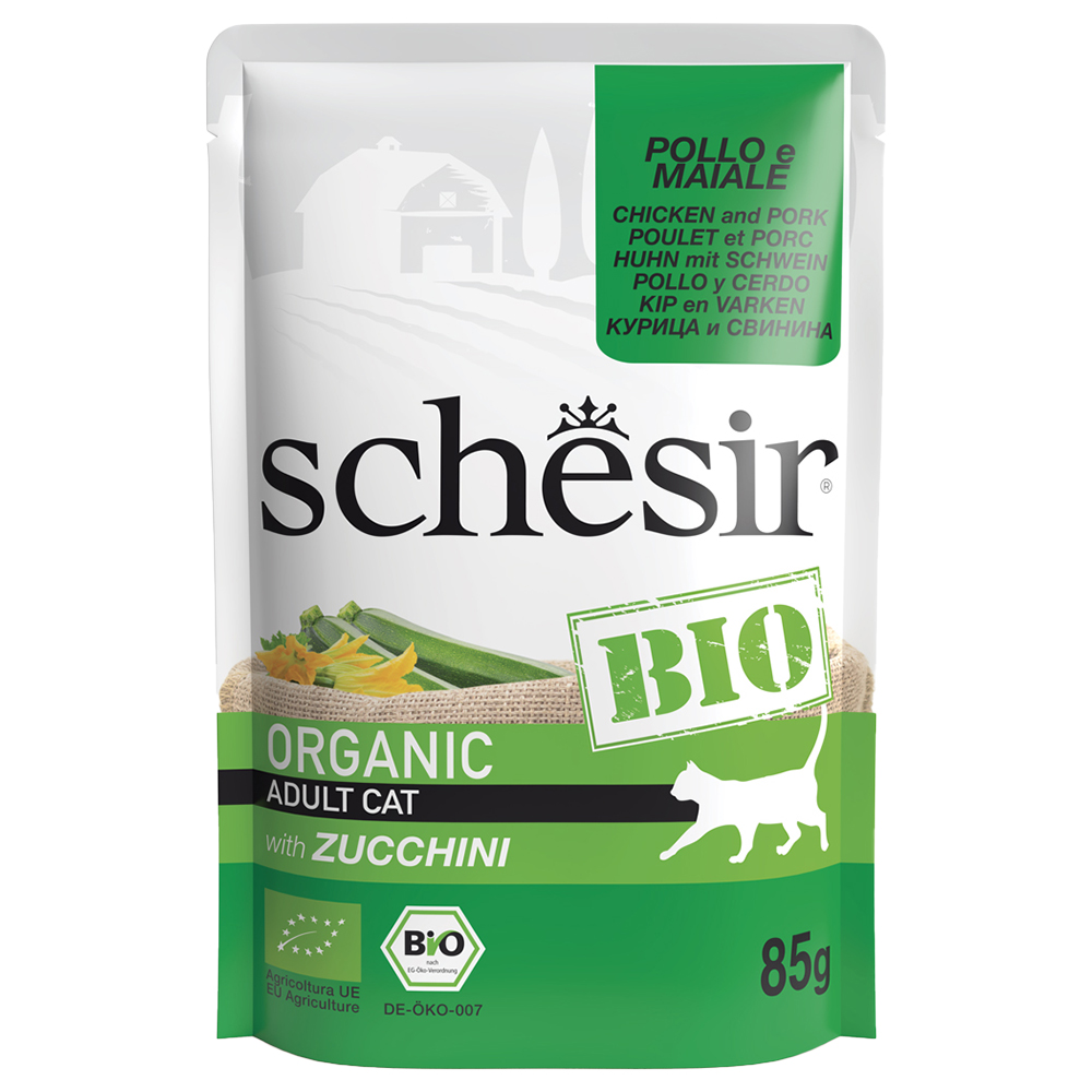Schesir Bio Pouch 6 x 85 g - Bio-Huhn & Bio-Schwein von Schesir