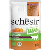 Schesir Bio Pouch 8 x 85 g - Sterilized Bio-Huhn und Bio-Schwein von Schesir