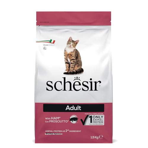 Schesir Cat Adult Maintenance Schinken, Katzenfutter trocken für erwachsene Katzen, Beutel, 1.5 kg von Schesir