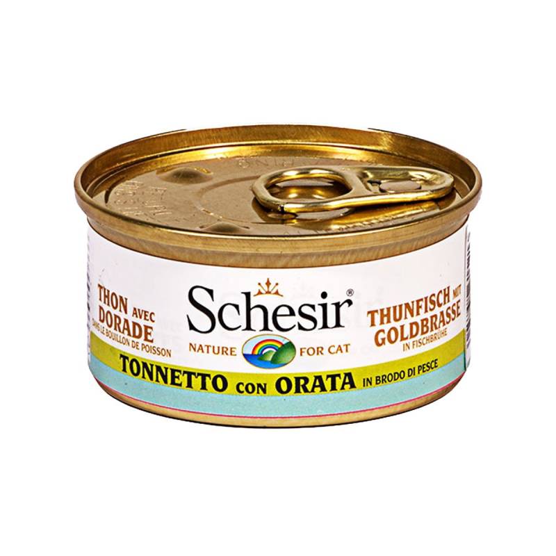 Schesir Cat Brühe Thunfisch & Goldbrasse 24x70g von Schesir