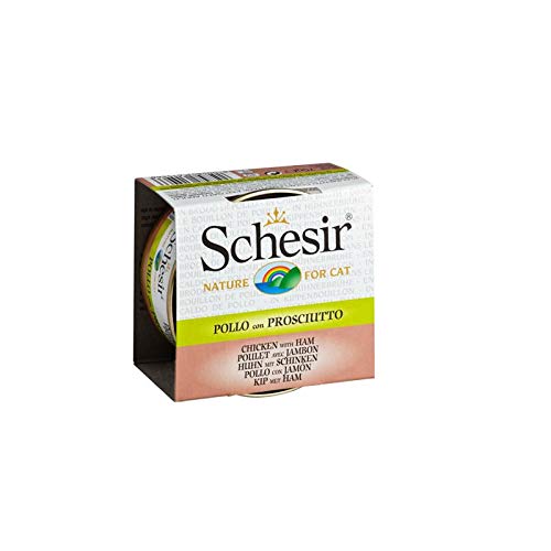 Schesir Cat Huhn & Schinken in Brühe | 24x 70g Katzenfutter nass von Schesir