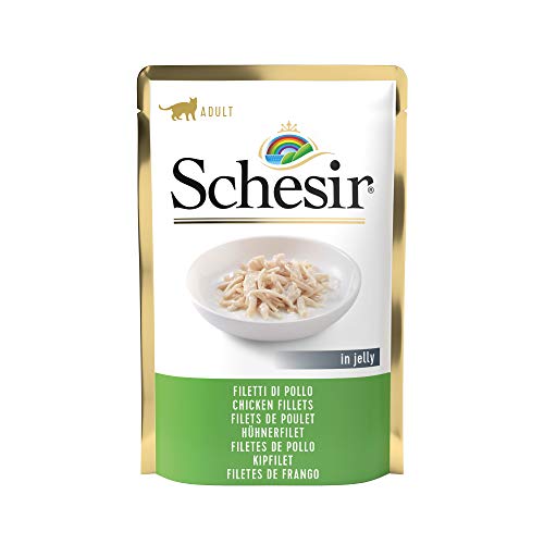 Schesir Cat Jelly Hühnerfilet, Katzenfutter nass in Gelee, 20 Beutel x 85 g von Schesir