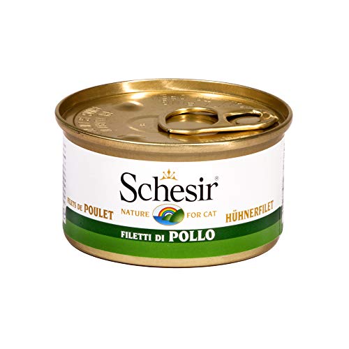 Schesir Cat Jelly Hühnerfilet, Katzenfutter nass in Gelee, 24 Dosen x 85 g von Schesir