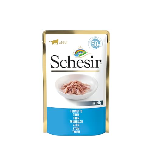 Schesir Cat Jelly Thunfisch, Katzenfutter nass in Gelee, 30 Beutel x 50 g von Schesir