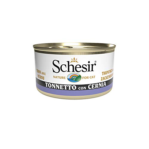 Schesir Cat Jelly Thunfisch mit Barsch , Katzenfutter nass in Gelee, 24 Dosen x 85 g von Schesir