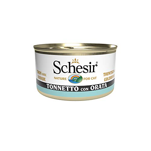 Schesir Cat Jelly Thunfisch mit Goldbrasse, Katzenfutter nass in Gelee, 24 Dosen x 85 g von Schesir