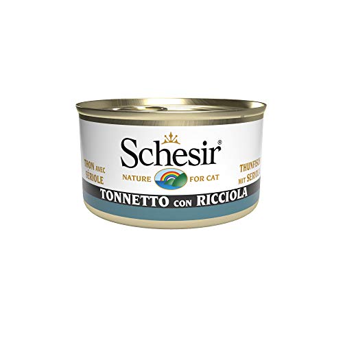 Schesir Cat Jelly Thunfisch mit Seriola, Katzenfutter nass in Gelee, 24 Dosen x 85 g von Schesir