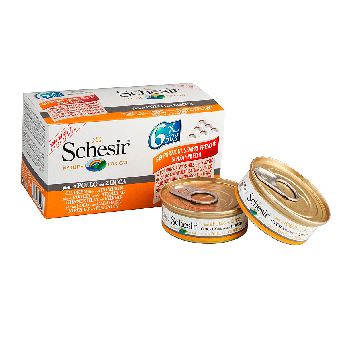 Schesir Cat Natural Huhn mit Kürbis Multipack 6x50g von Schesir