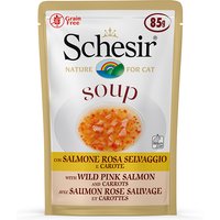 Schesir Cat Soup 6 x 85 g - Wilder Rosa Lachs & Karotten von Schesir