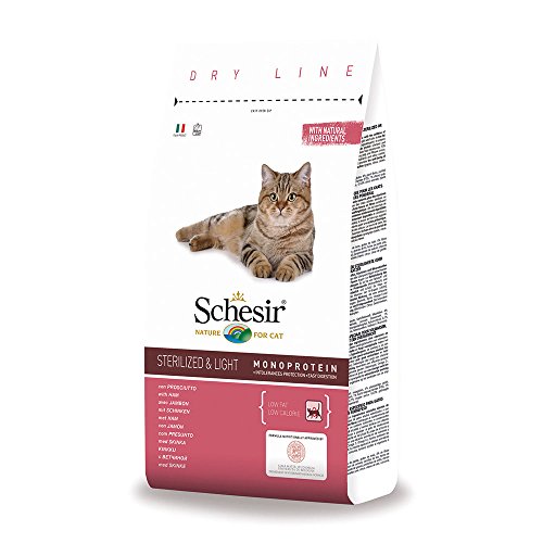 Schesir Cat Sterilized Schinken, Katzenfutter trocken für sterilisierte Katzen, Trockenfutter im Beutel, 1er Pack (1 x 400 g) von Schesir