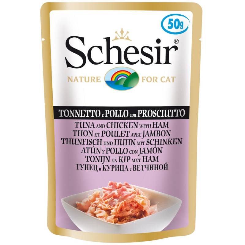 Schesir Cat Thunfisch, Huhn mit Schinken 30x50g von Schesir