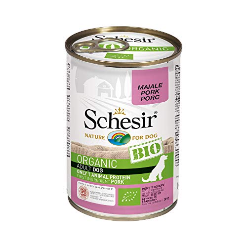 Schesir Dog Bio Monoprotein Schwein, Hundefutter nass, 6 Dosen x 400 g von Schesir