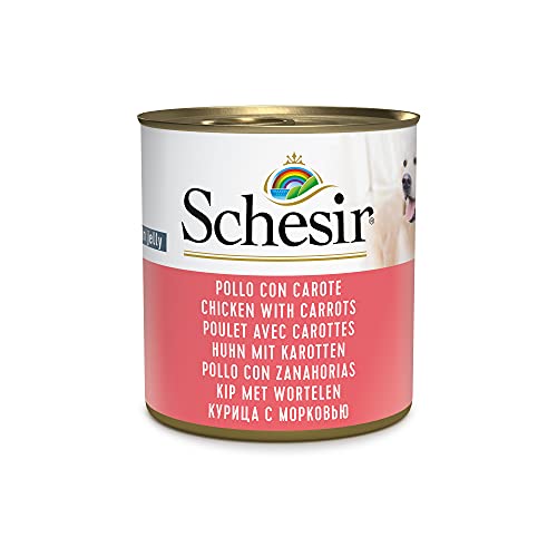 Schesir Dog Huhn mit Karotte, Hundefutter nass, 16 Dosen x 285 g von Schesir