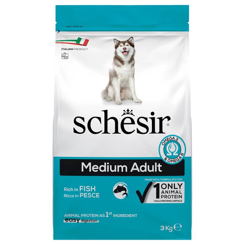 Schesir Dog Medium Adult mit Fisch - Sparpaket: 2 x 3 kg von Schesir