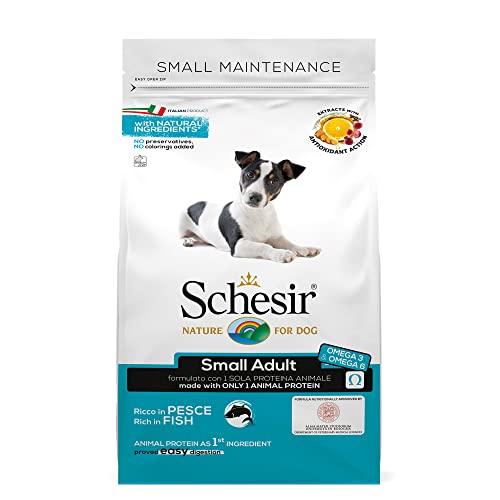 Schesir Dog Small Maintenance Fisch, Hundefutter trocken für kleine Hunde, Beutel, 2 kg von Schesir