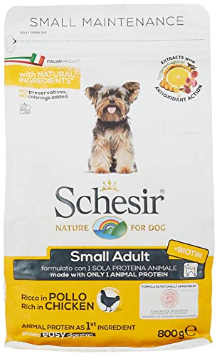 Schesir Dog Small Maintenance Huhn, Hundefutter trocken für kleine Hunde, Beutel, 800 g von Schesir