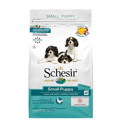 Schesir Dog Small Puppy Huhn, Hundefutter trocken für Welpen, Beutel, 2 kg von Schesir