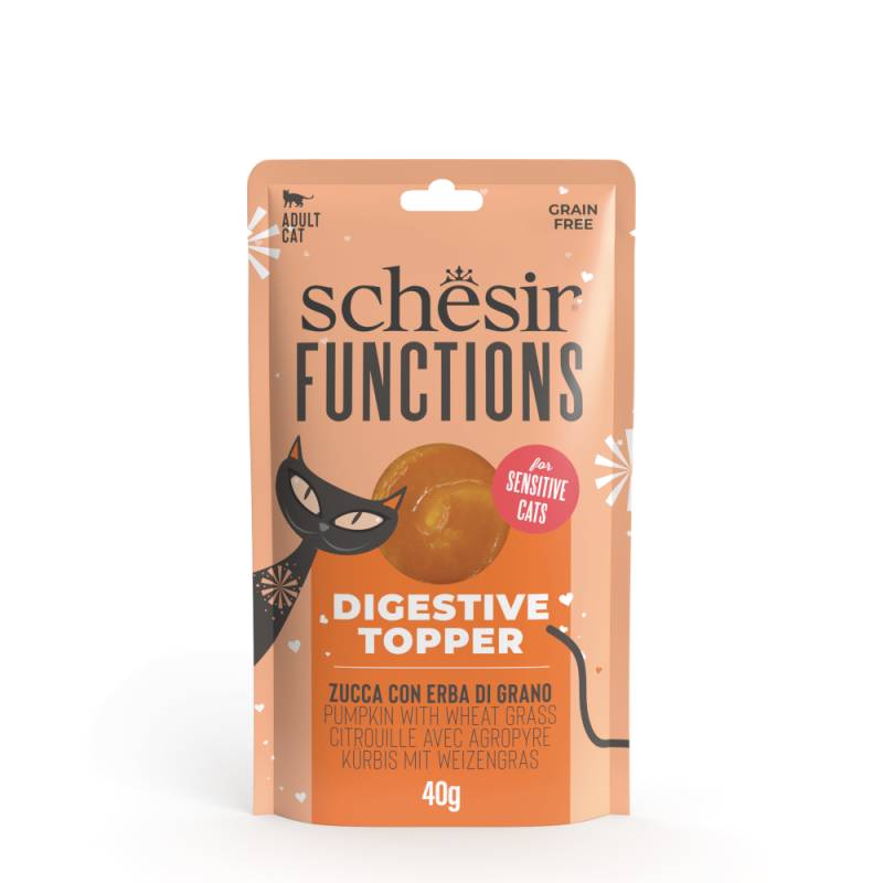 Schesir Functions Digestive Topper 12 x 40 g - Kürbis mit Weizengras von Schesir