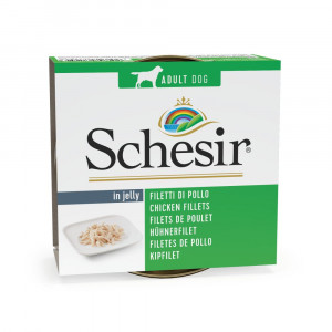 Schesir Hühnerfilet (Gelee) Hunde-Nassfutter (Dose) 1 Palette (10 x 150 g) von Schesir