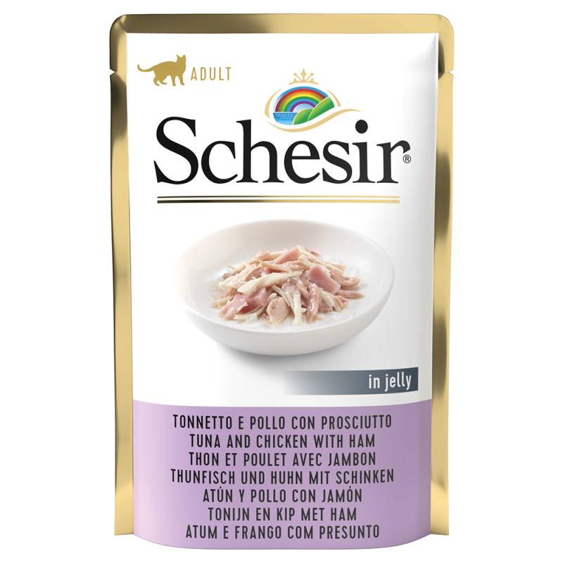 Schesir Jelly Pouch 6 x 85 g - Thunfisch mit Huhn und Schinken von Schesir