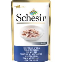 Schesir Jelly Pouch 6 x 85 g - Thunfisch mit Wolfsbarsch von Schesir