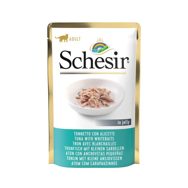 Schesir Katzen Pouch 6 x 85 g - Thunfisch mit kleinen Sardellen von Schesir