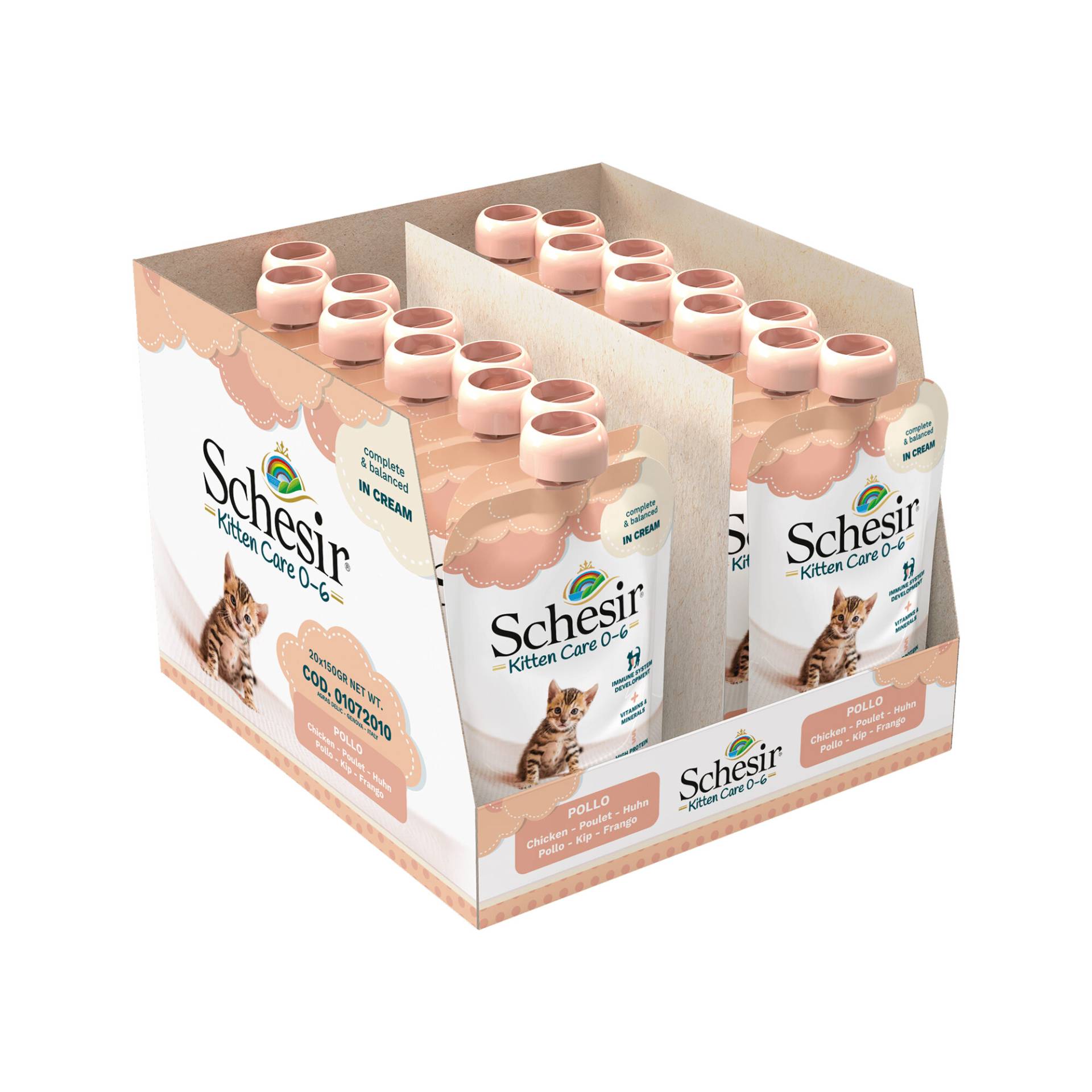 Schesir Kitten Pouch Cream - Huhn - 20 x 150 g von Schesir