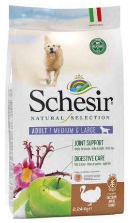 Schesir Natual Selection Adult Medium und Large Truthahn 2 kg Leckerli für Hunde Grain Free Monoprotein von Schesir