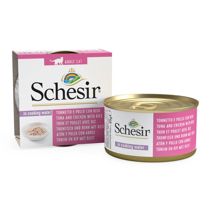 Schesir Natural mit Reis 6 x 85 g - Hühnerfilet & Rinderfilet mit Reis von Schesir