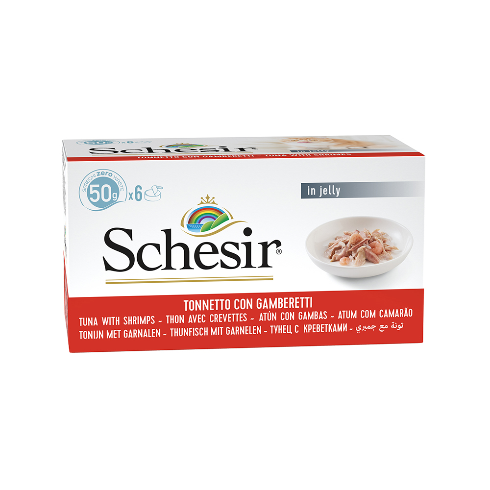 Schesir Small 6 x 50 g - Thunfisch mit Garnelen in Gelee von Schesir