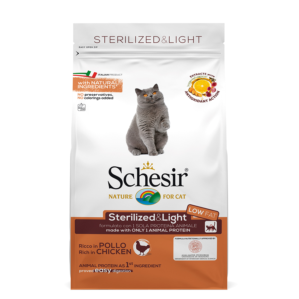 Schesir Sterilized & Light mit Huhn - Sparpaket: 3 x 1,5 kg von Schesir