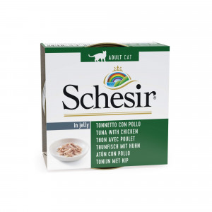 Schesir Thunfisch mit Huhn (Gelee) Katzen-Nassfutter (Dose) 2 Paletten (28 x 85 g) von Schesir