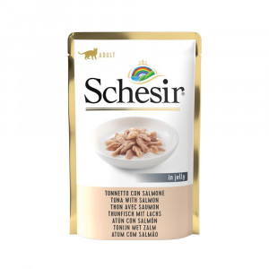 Schesir Thunfisch mit Lachs (Gelee) Nassfutter Katze (Beutel 85 g) 1 Karton (20 x 85 g) von Schesir