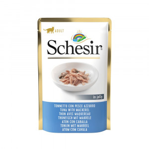 Schesir Thunfisch mit Makrele (Gelee) Nassfutter Katze (Beutel 85 g) 1 Karton (20 x 85 g) von Schesir