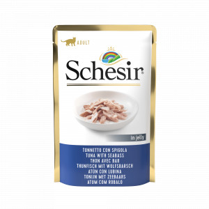 Schesir Thunfisch mit Seebarsch (Gelee) Nassfutter Katze (Beutel 85 g) 1 Karton (20 x 85 g) von Schesir